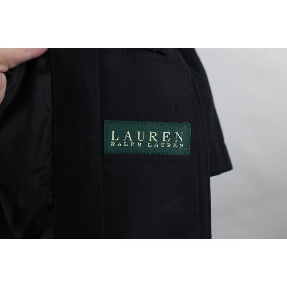 Vintage 90s Ralph Lauren Mens 38S Faded Microfiber Button Trench Coat Jacket - Picture 15 of 16